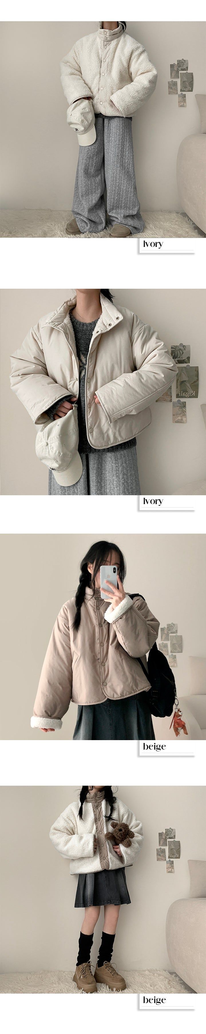Shattie reversible double-sided wool padded jumper