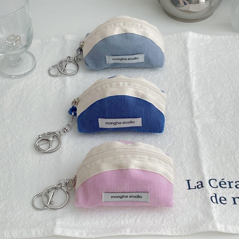  keyring pouch - corduroy (candy pink)