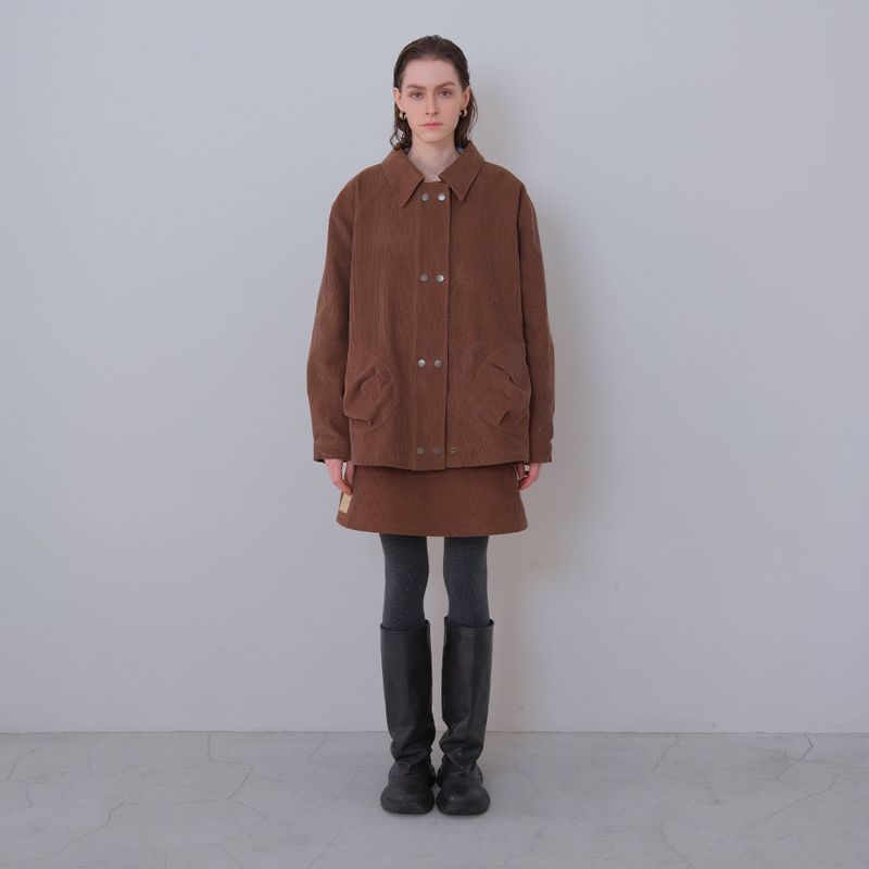 Brown Corduroy Double Button Jacket