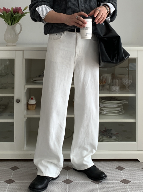 Pierre Back Banding Washed Wide Pants