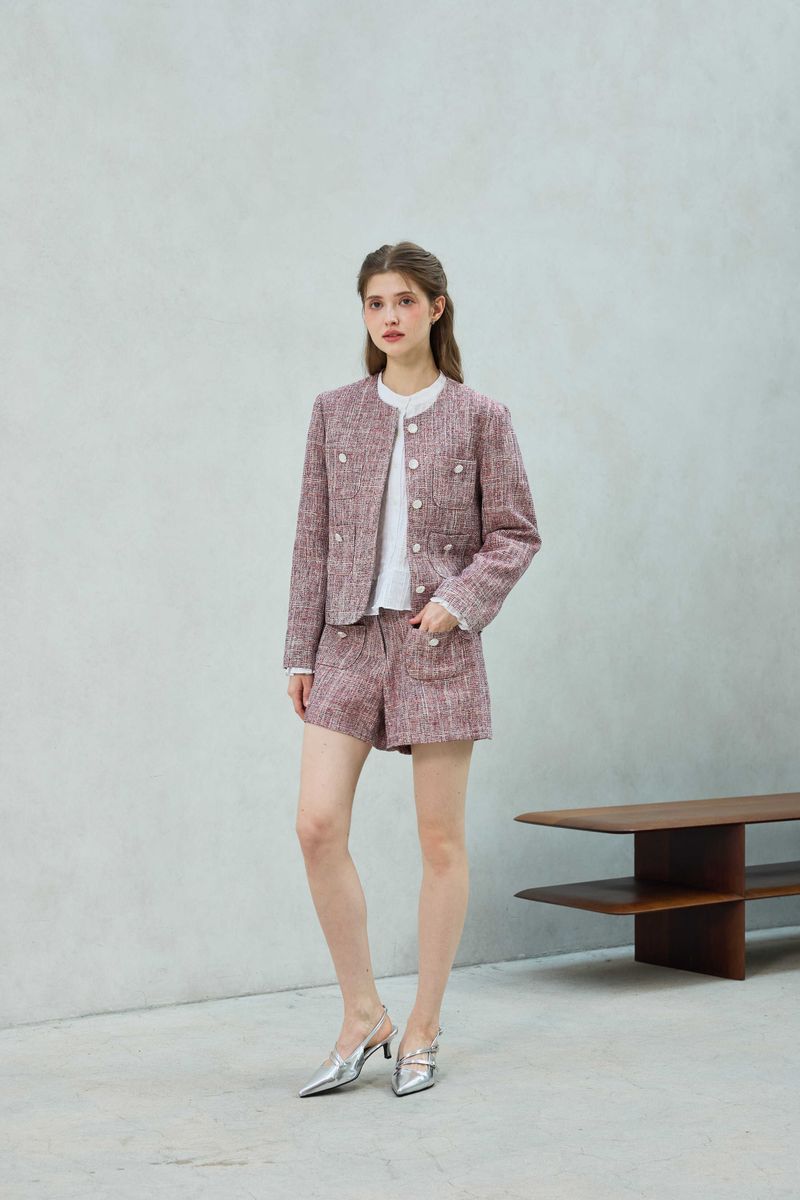 CHERISH TWEED SHORTS PANTS / RED