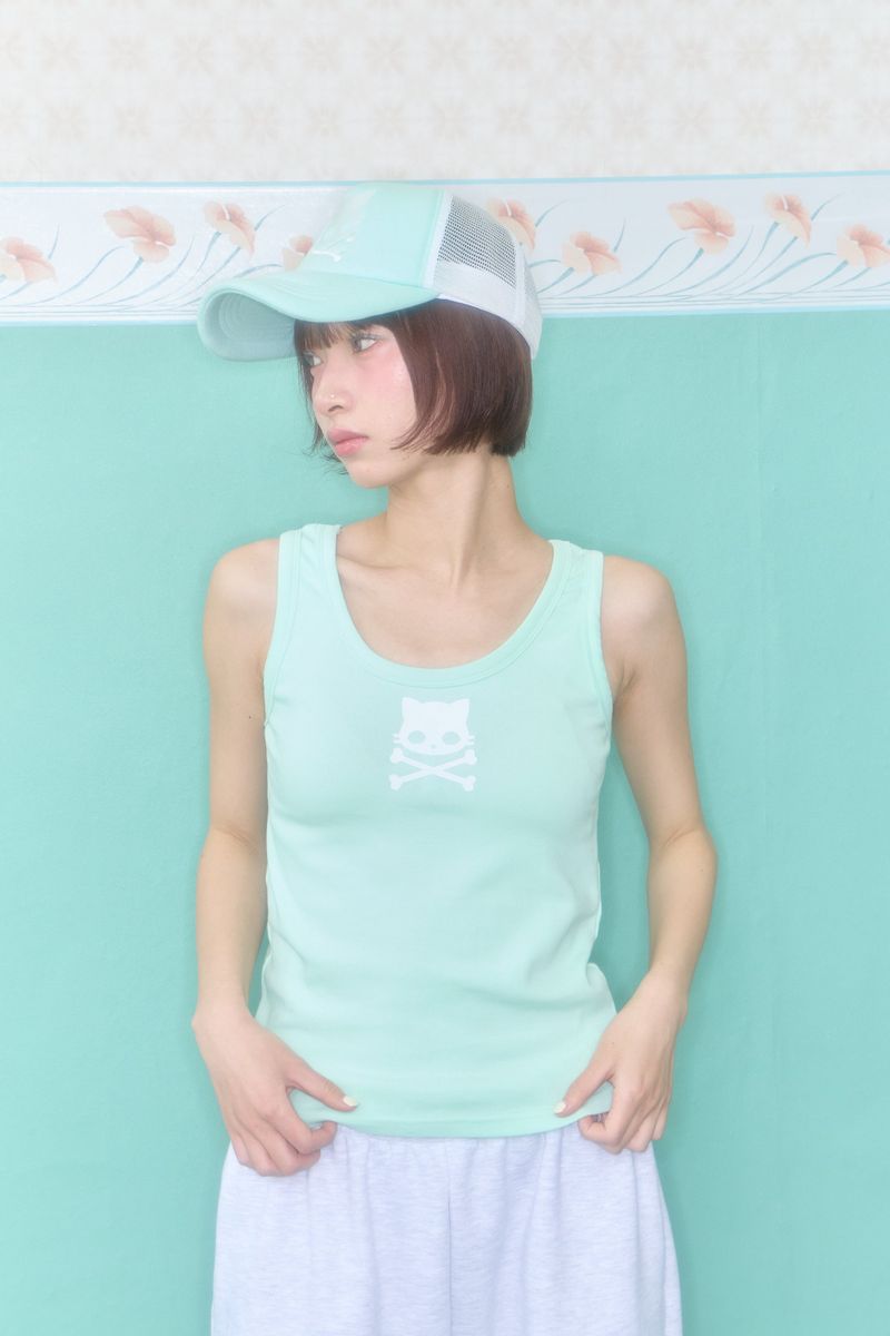 SHAKIRI（シャキリ）の「KIRI SKULL SLEEVELESS TOP (MINT)（Tops）」