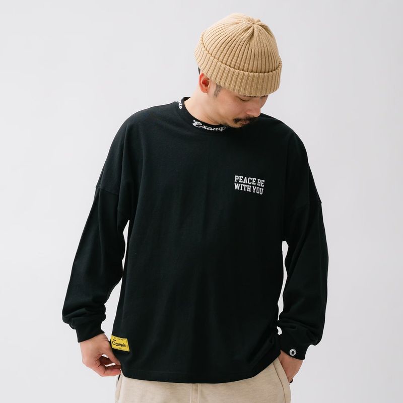 EXAMPLE CURSIVE CIRCLE LOGO BIGCOLLAR L/S TEE