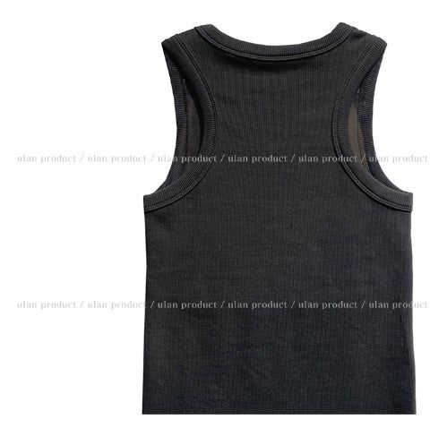 [U-BASIC] Mendel Mango Ribbed Sleeveless