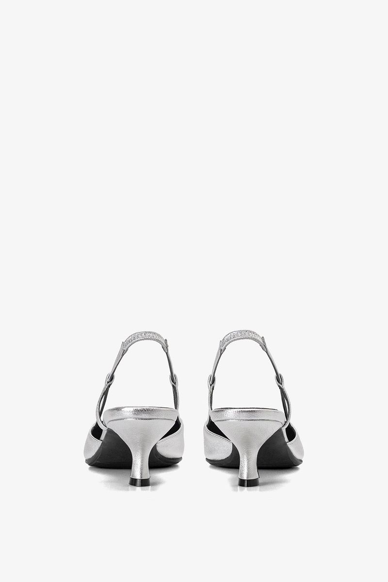 KITTEN SLINGBACK IN SILVER LINING