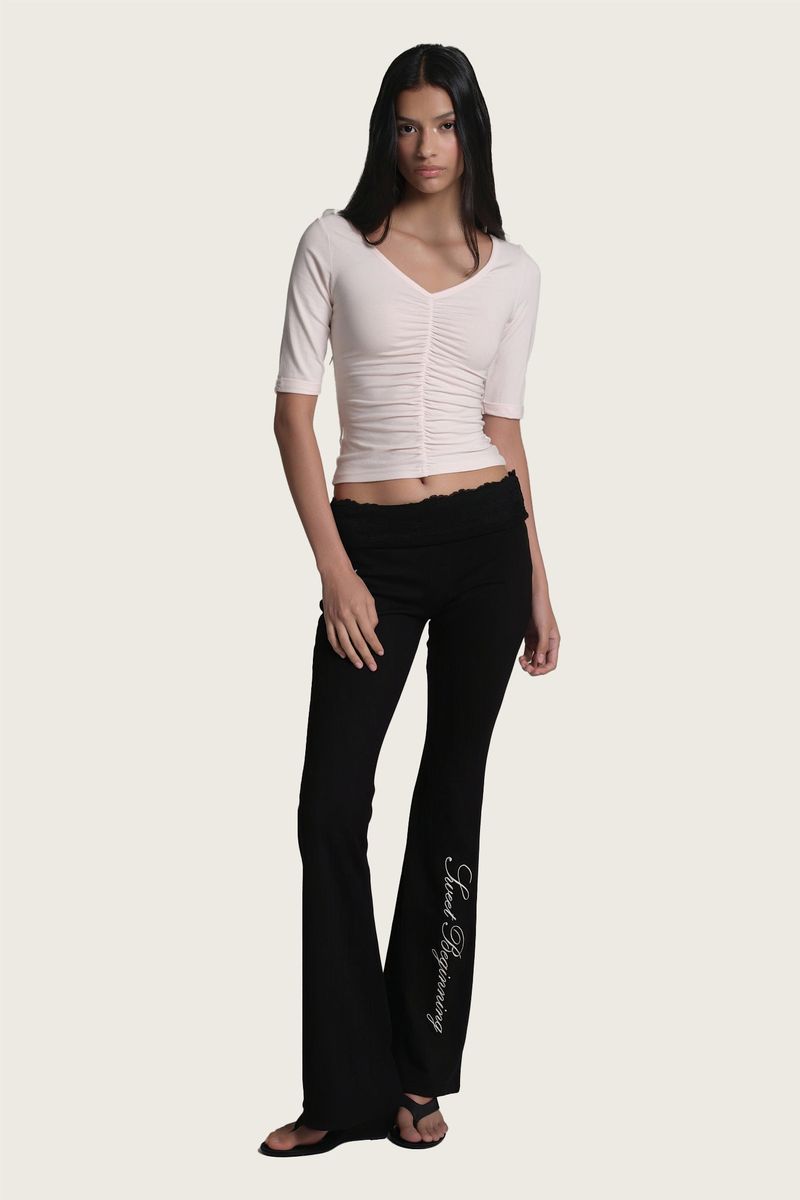 Soft Blush Shirring Top, Pink