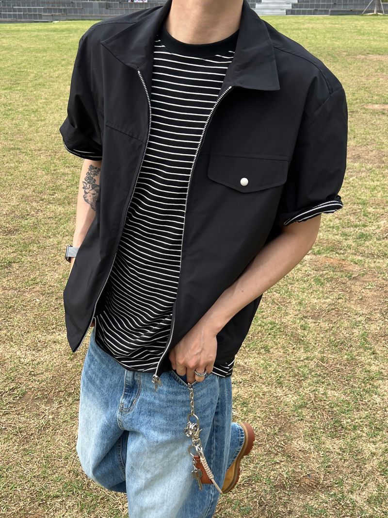 Stream Nylon Short-Sleeve Zip-Up (2 Colors)