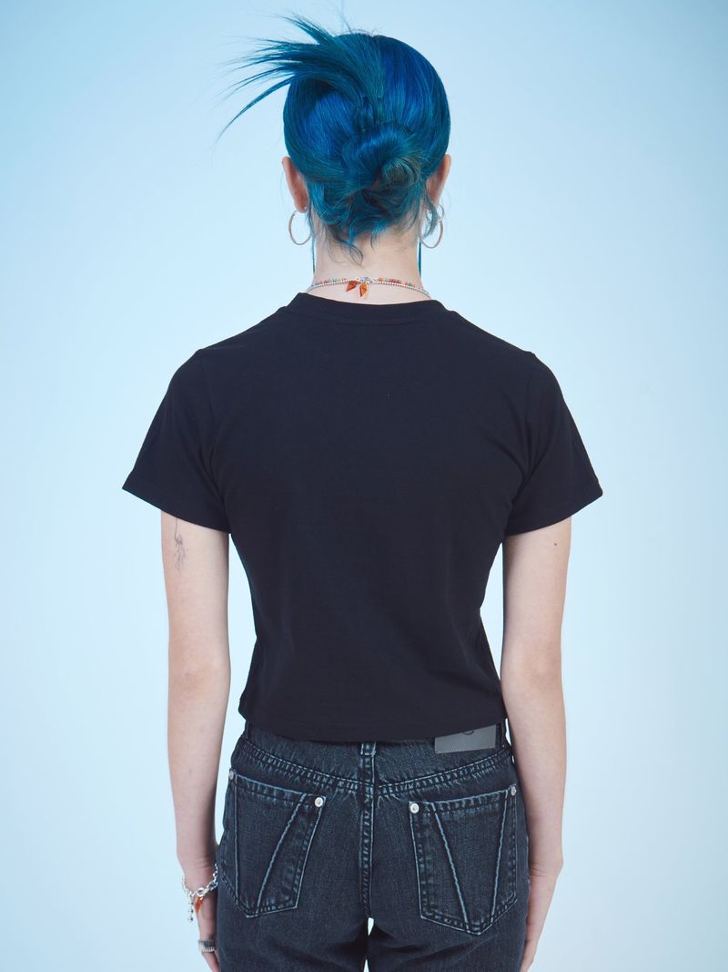 RABBIT CROP T-SHIRTS(Bk)