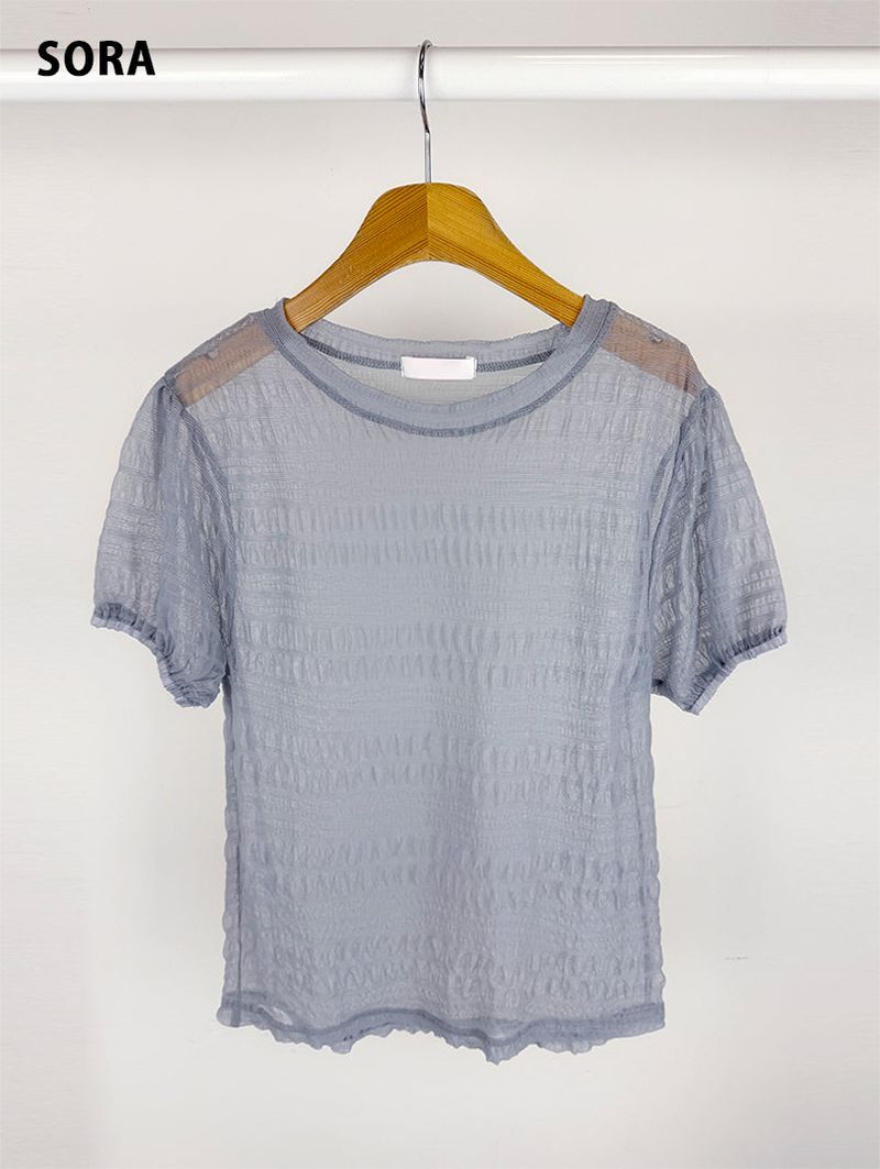 SHEER PUFF BLOUSE (4C)