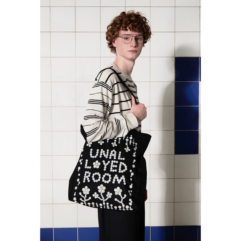 BUTTON LOGO ECO BAG / BLACK