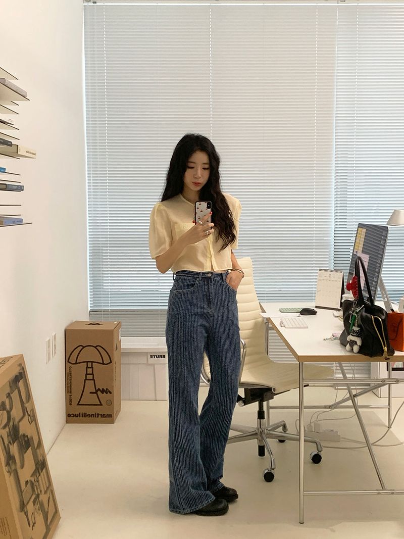 [MADE] ERT SEE-THROUGH PUFF BLOUSE