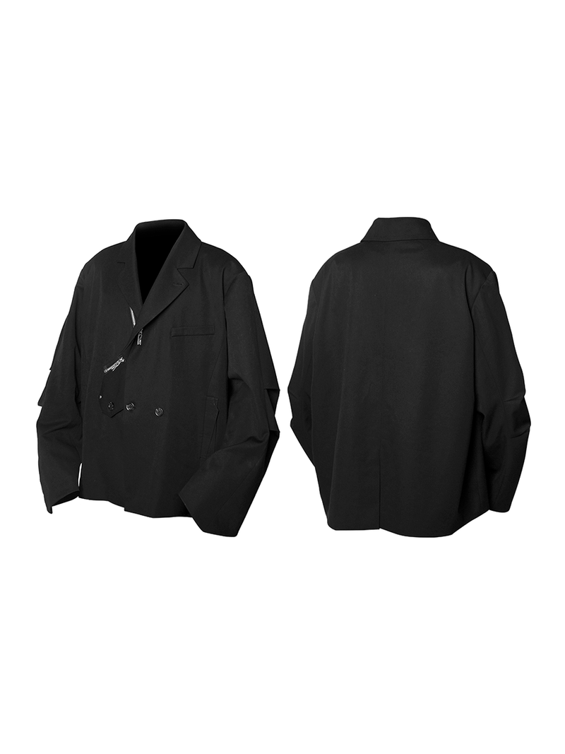 RELABEL Three-dimensional Composition (remodelling) Machete Pleated Collar Detachable Silhouette Double-breasted Blazer