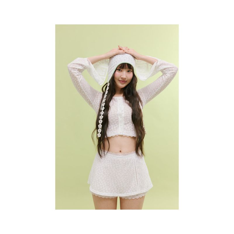 Lace skort white