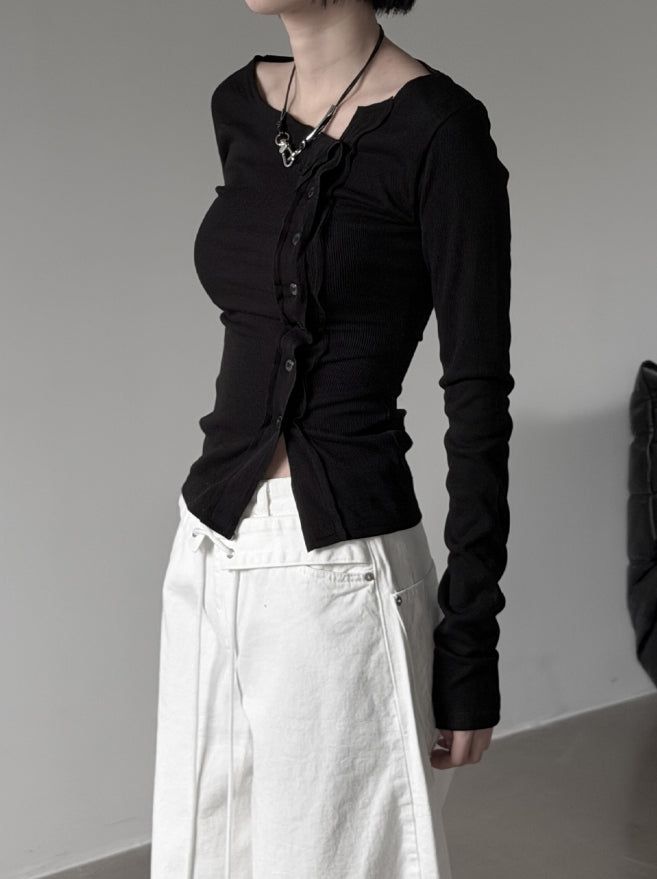 Structured Pocket Cardigan Top