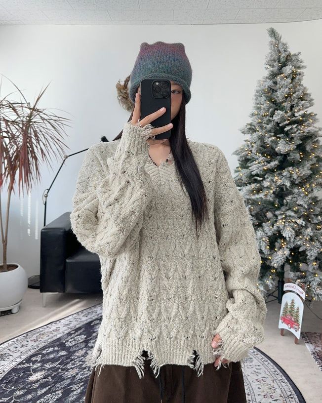 SATIIIZ（サティーズ）の「Lippe Vintage Cable Knit（Tops）」
