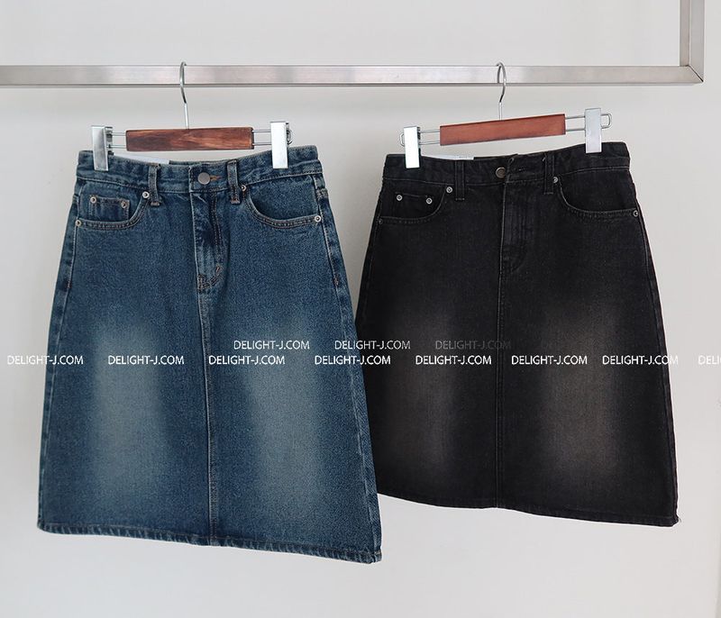 Cami vintage denim midi skirt