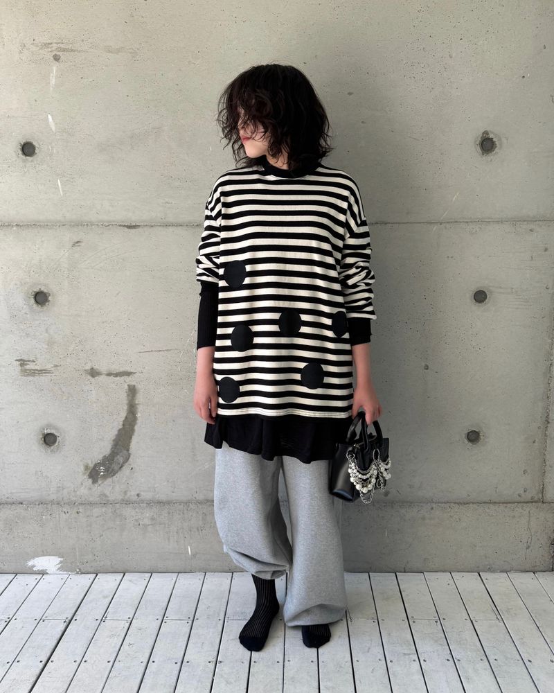 fungus(ファンガス)の「Polka Stripe Sweatshirt(Tops)」