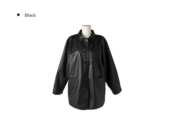 Homin Over Leather Collar Jacket