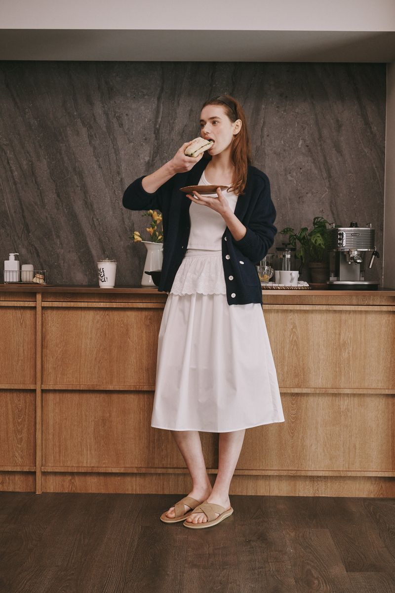 Loose cardigan (Navy)