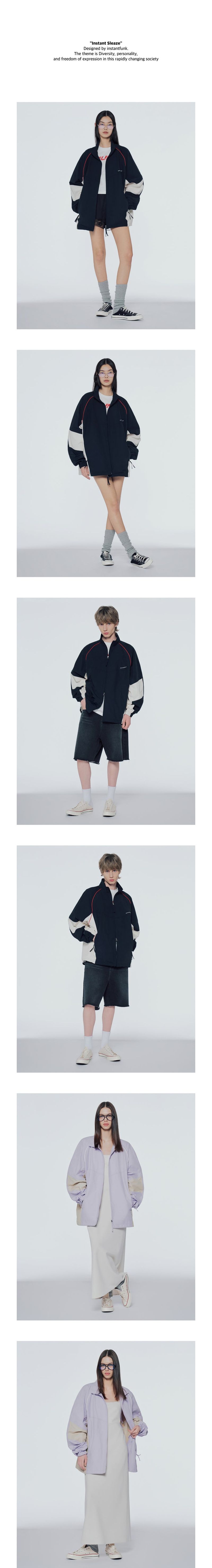 Colour-block anorak