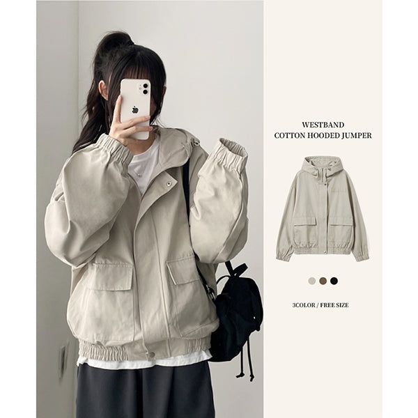 hijjoo(ハイチュー)の「Wes Boxy Cotton Hooded JumperJK (Jackets/Outerwear)」