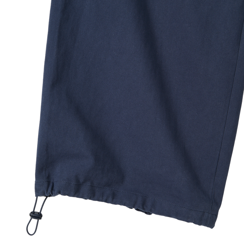 Essential Twill String Banding Wide Pants - NAVY