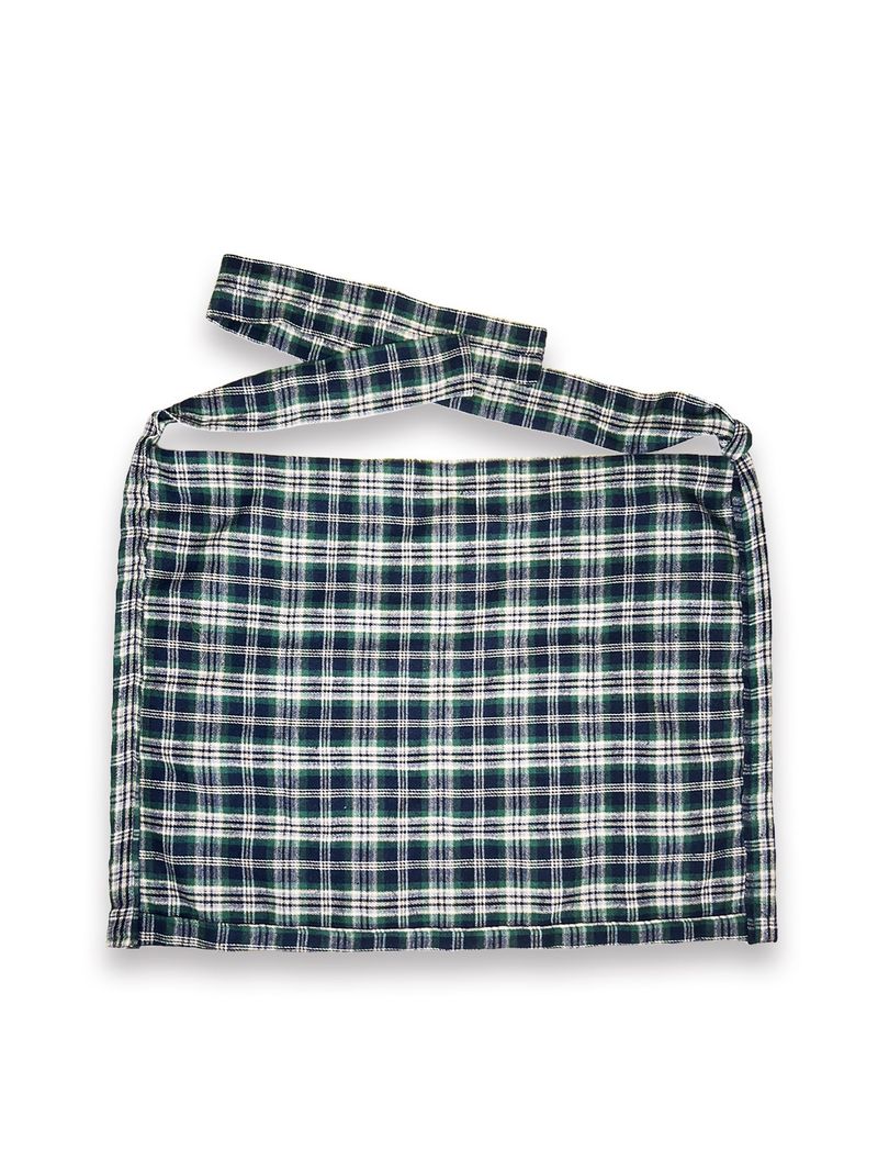 000 Design Check Tie Bag / Navy
