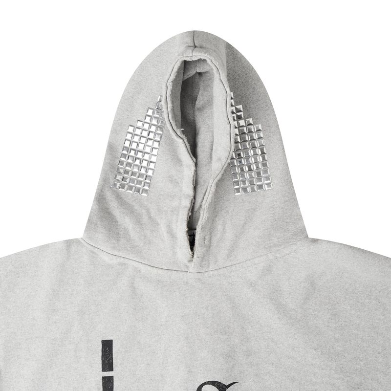 "TECH G1RL" STUDDED HOODIE
