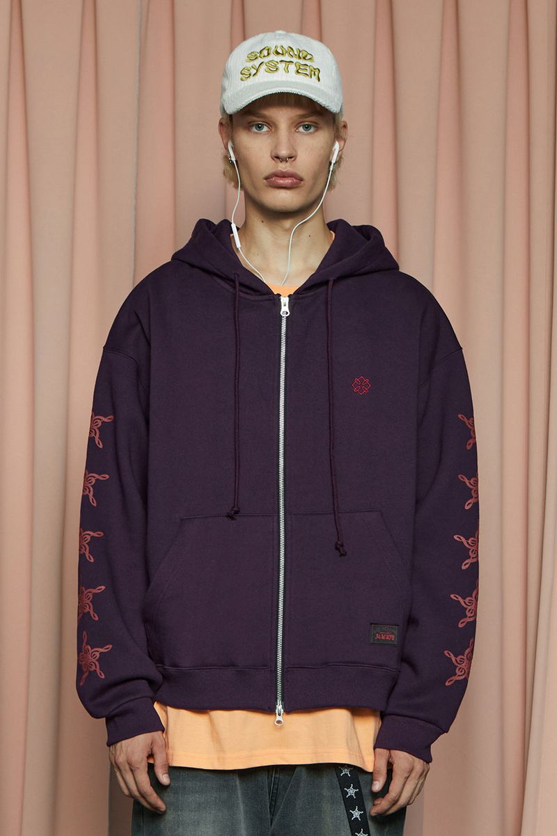 UNALLOYED（アナロイド）の「STAR ZIP-UP HOODIE / PURPLE（Tops）」
