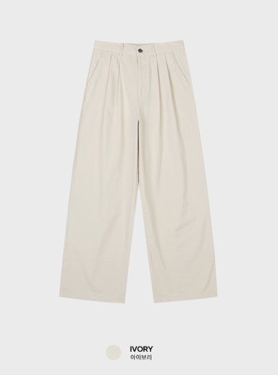 Look Mallet Classic Two-Tuck Cotton Wide Pants