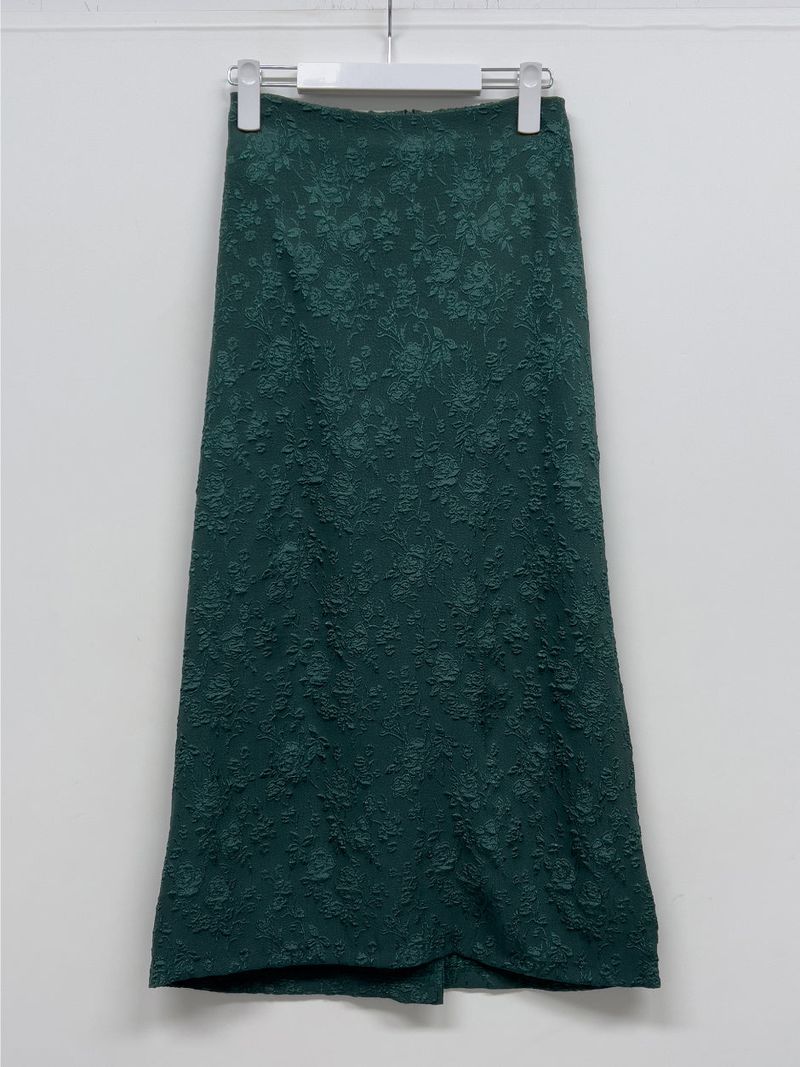 Jacquard flower long skirt