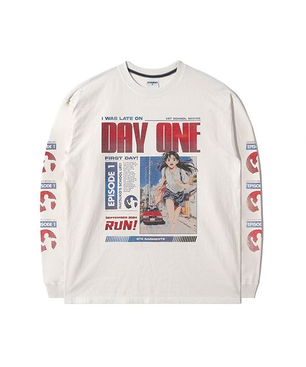 QT8 GARMENTS（キューティーエイトガーメント）の「LB Day-1 Washed Long Sleeve (Ecru)（Tops）」