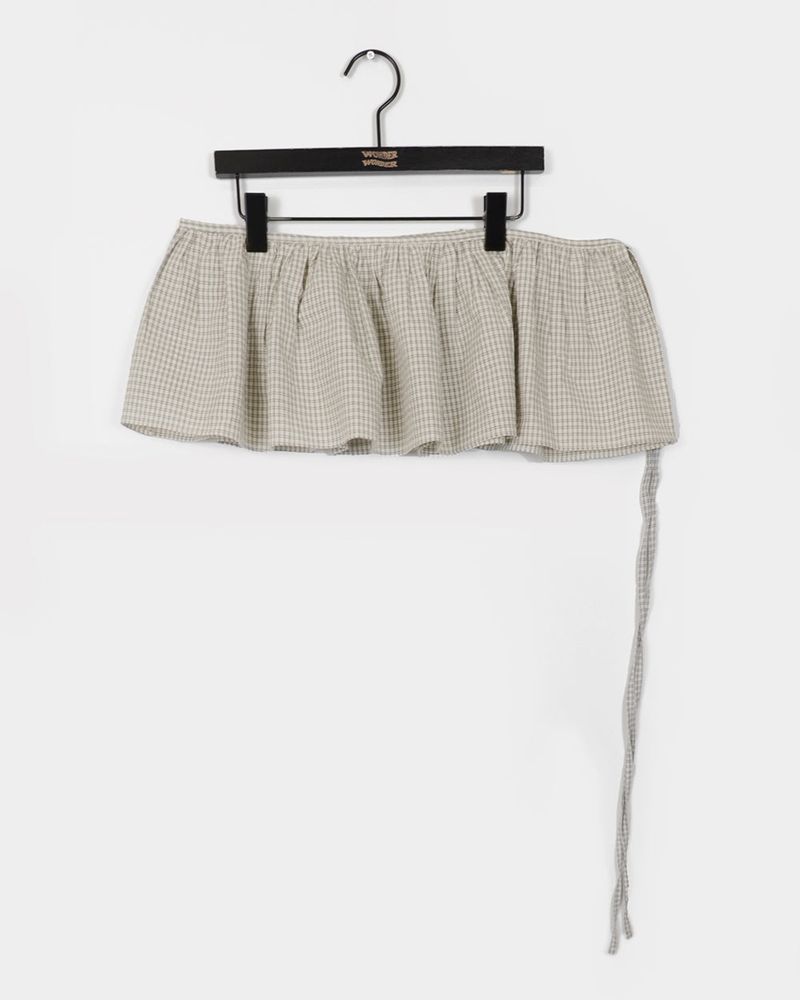 Hoolie Checkered Plain Lace Wrap Skirt