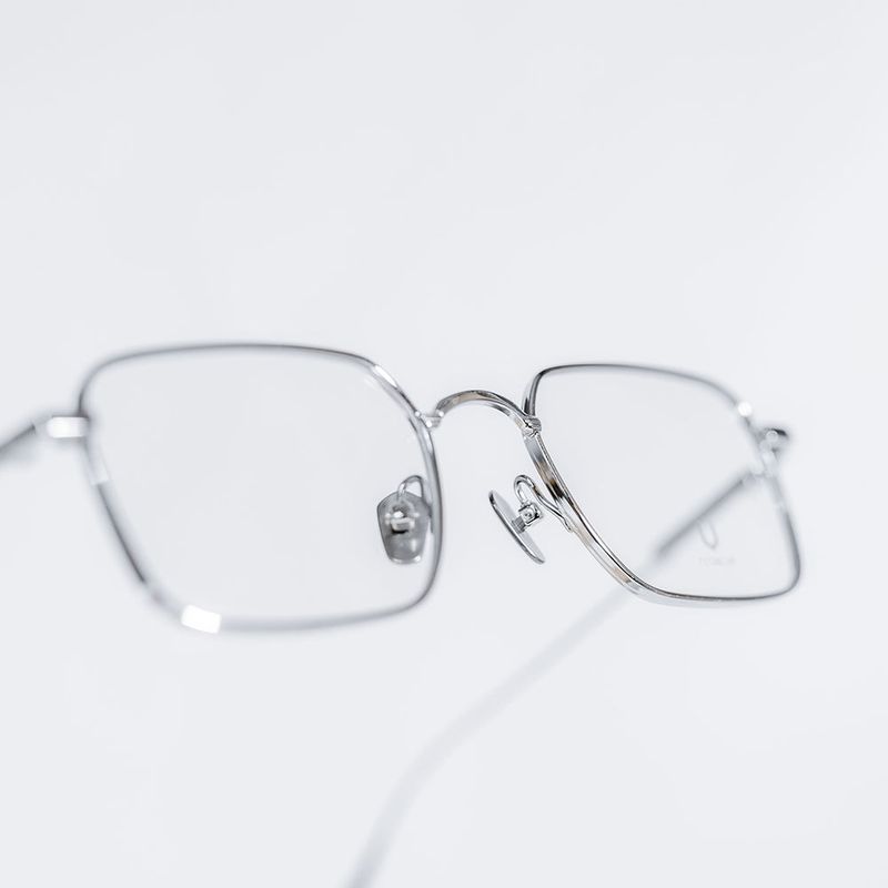 Knouun Square titanium glasses CODE. 102. D Silver
