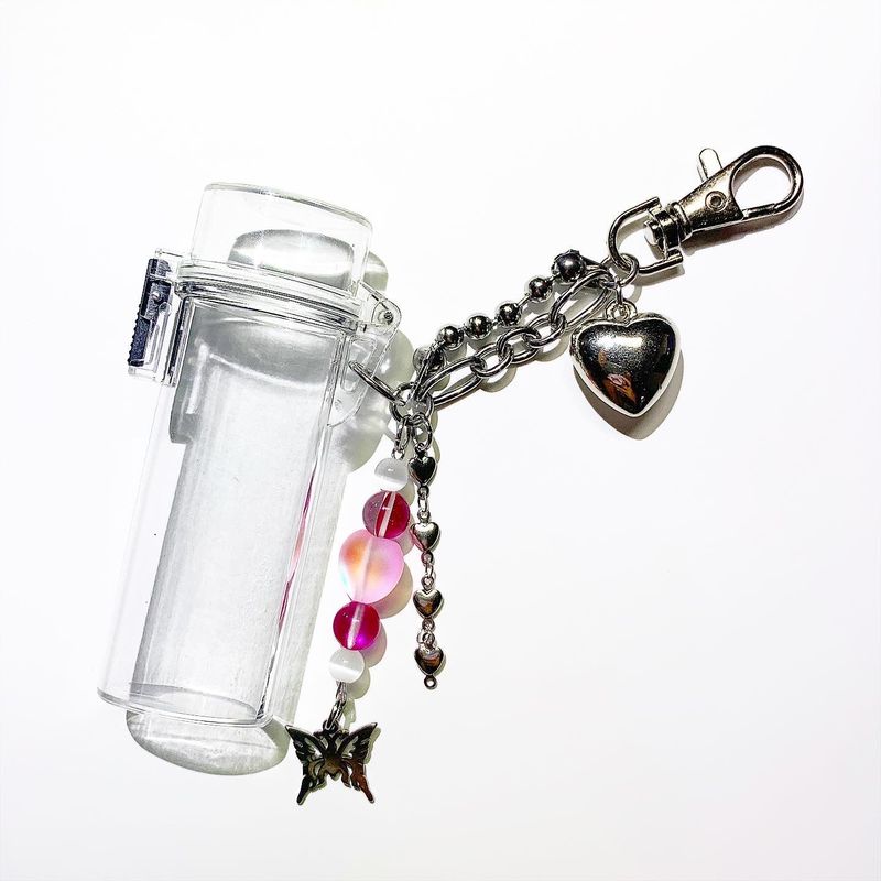 Aurora butterfly lighter case keychain