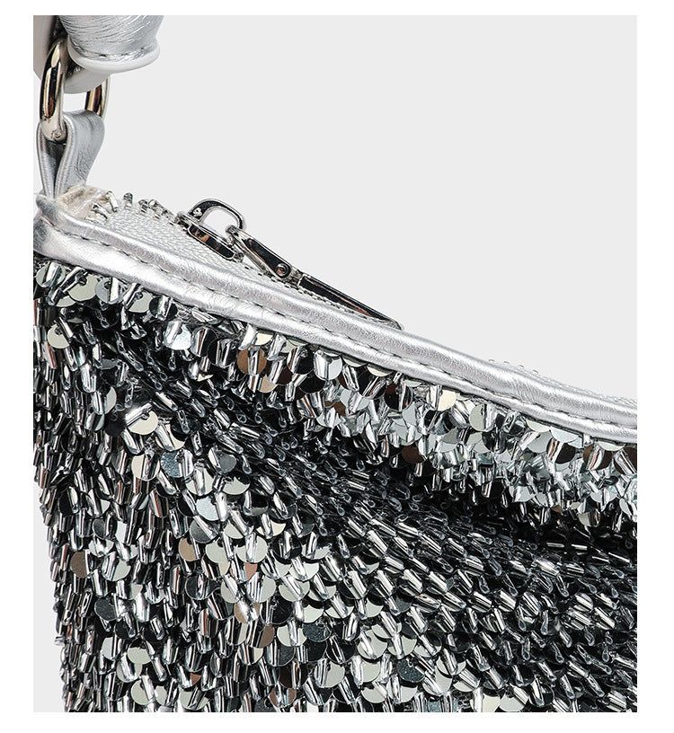 Metallic Sequin Hobo Shoulder Party Bag