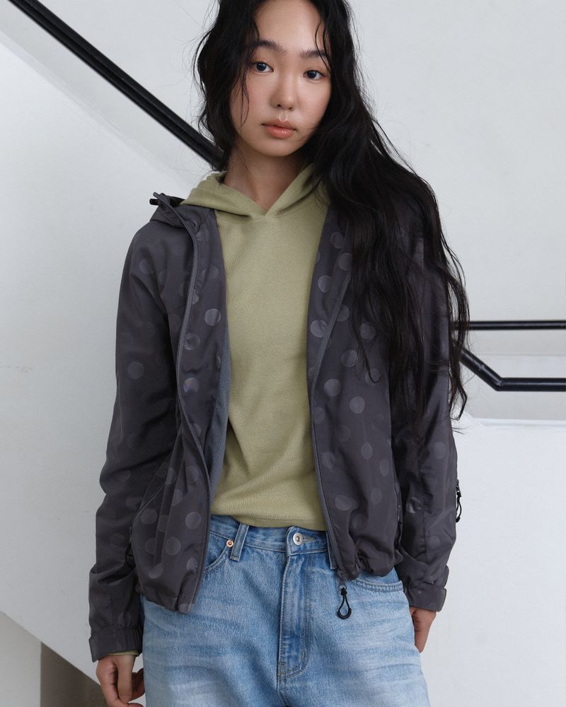 Dot Arc Zip-Up Wind Jacket
