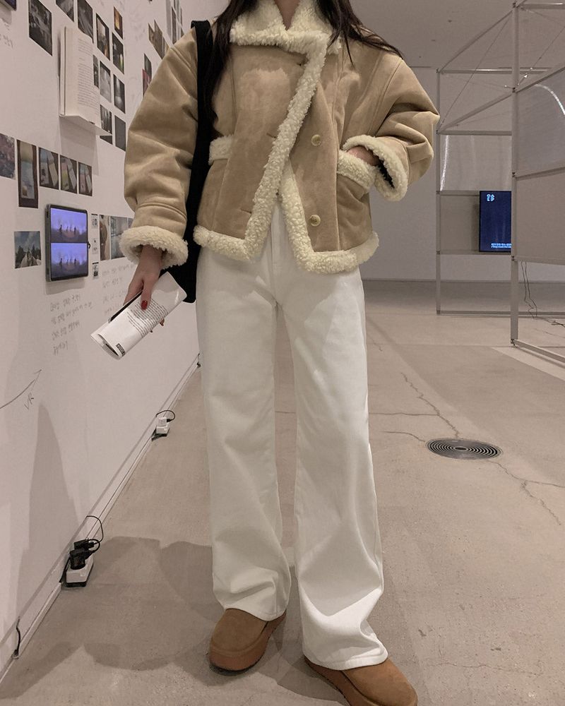 Ribbed wide pants