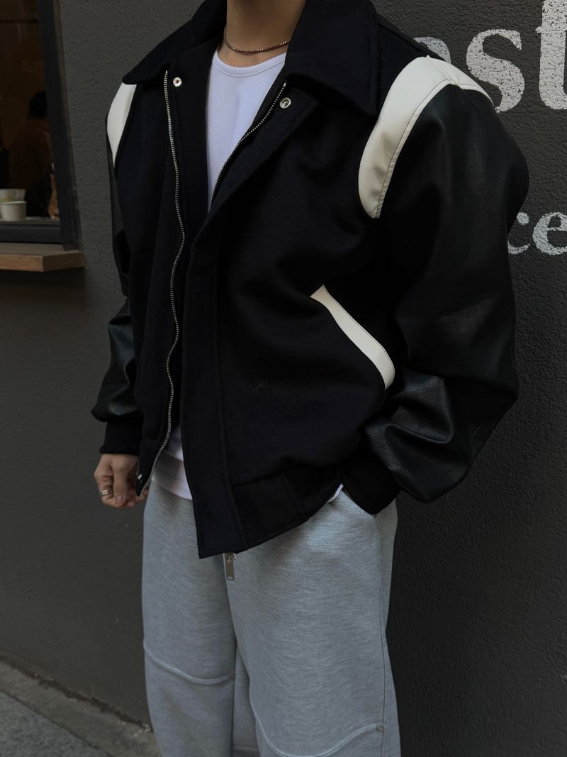 Stadium varsity collar jacket