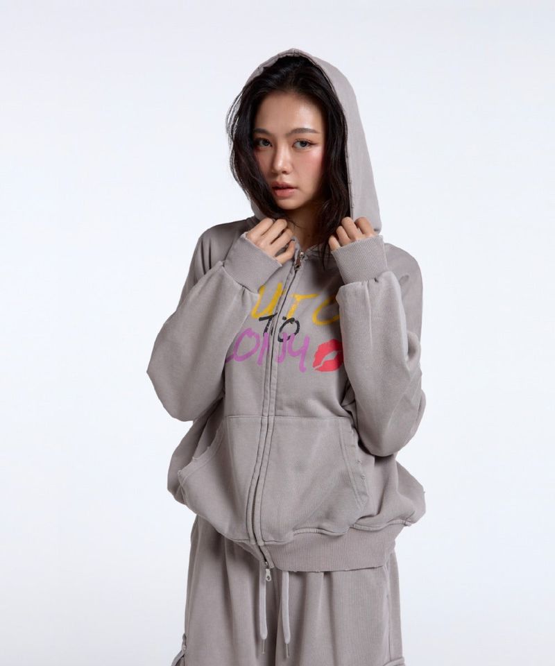 calloutnewyear(cony)(コールアウトニューイヤー(コニー))の「SHOUT OUT TO CONY GRAPHIC HOODIE / VINTAGE PINK(Tops)」