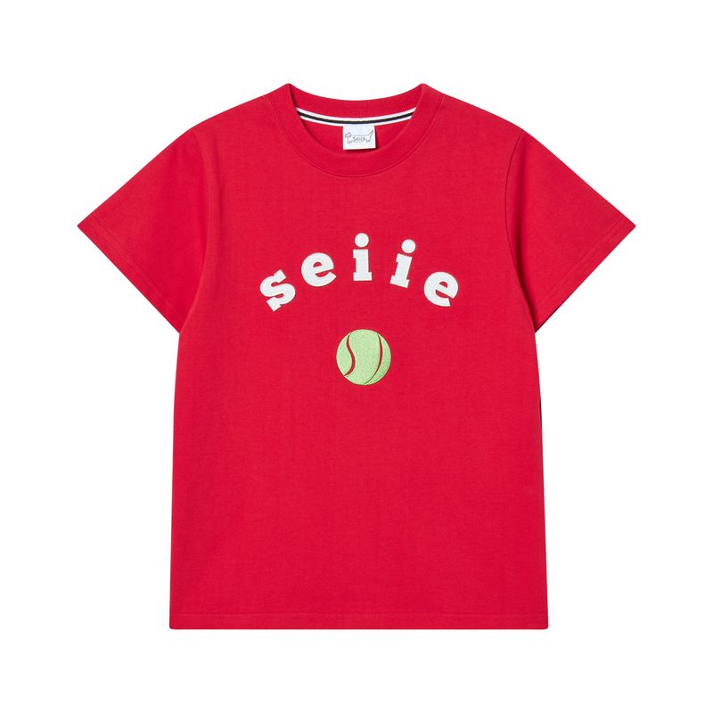 seiie(セイエ)の「Seiie テニスアップリケTシャツ スリムフィット レッド(トップス)」