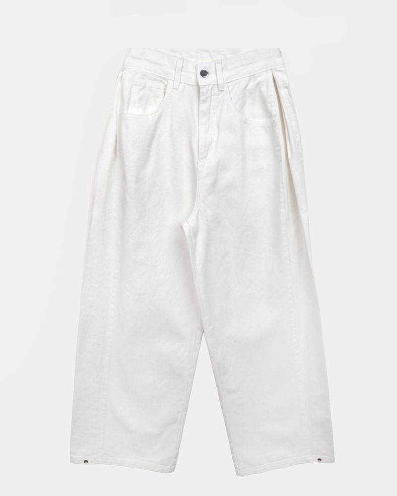 Putting Side Pintuck Wide Cotton Pants