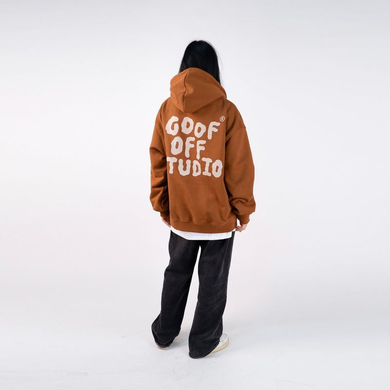 GOOFOFF MAIN LOGO HOODIE - ( Brown )