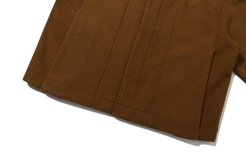 DOUBLE LAYER WOOL JACKET_BROWN