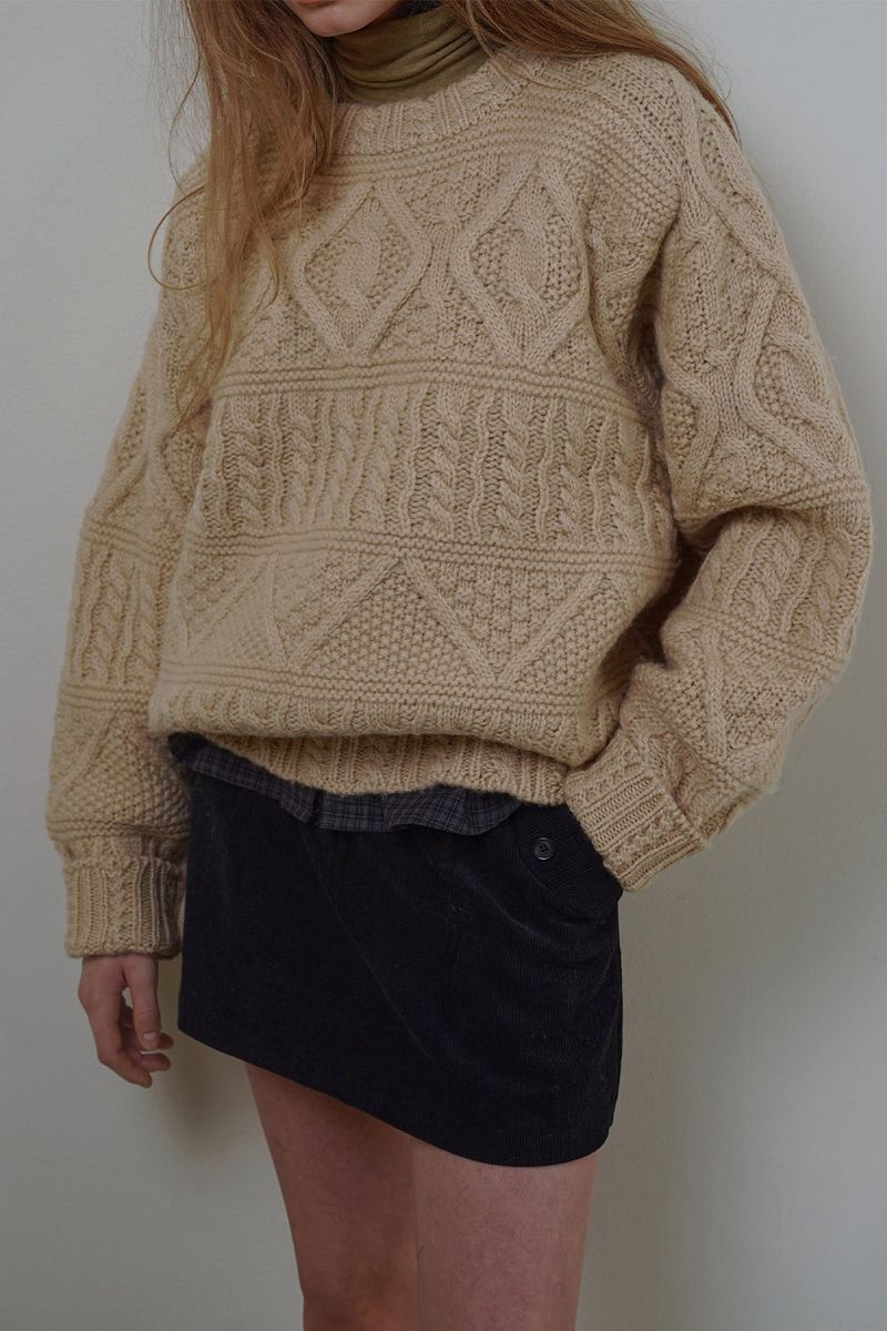 Carol cable knit_beige
