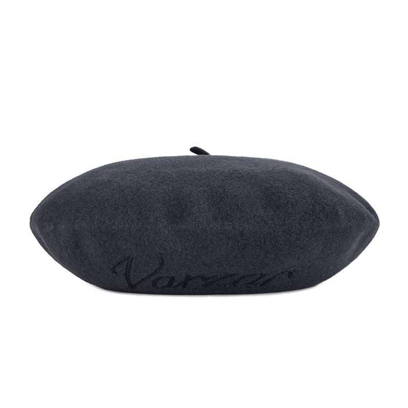 VARZAR Cursive Logo Wool Beret / Gray