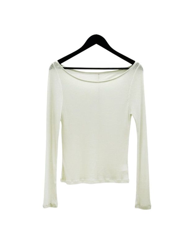 Renne See-through Boat Neck Long Sleeve Tee