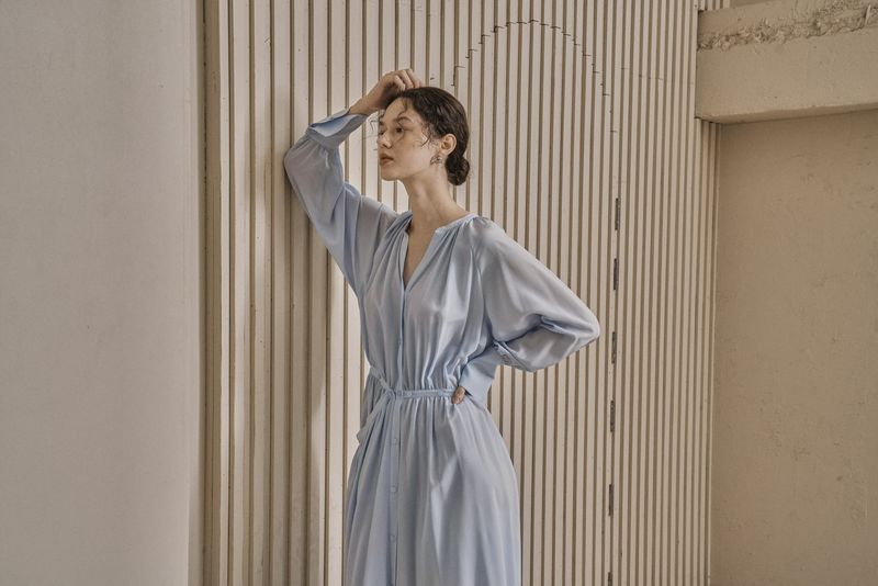 MYTHIC DRESS_BLUE GRAY