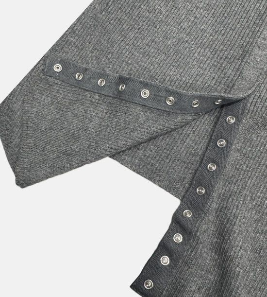 Snap cuffs collar knit