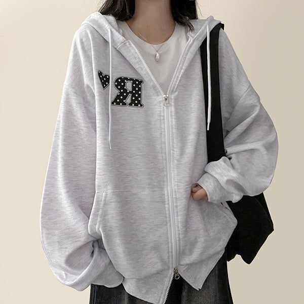 Dodds Dot Heart Two-Way Hood Zip-Up